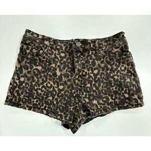 Project Rebel Denim Women's Size 9 Leopard Print High Rise Jean Shorts